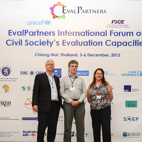 Attending an Evalpartners forum held in Thailand in 2012.